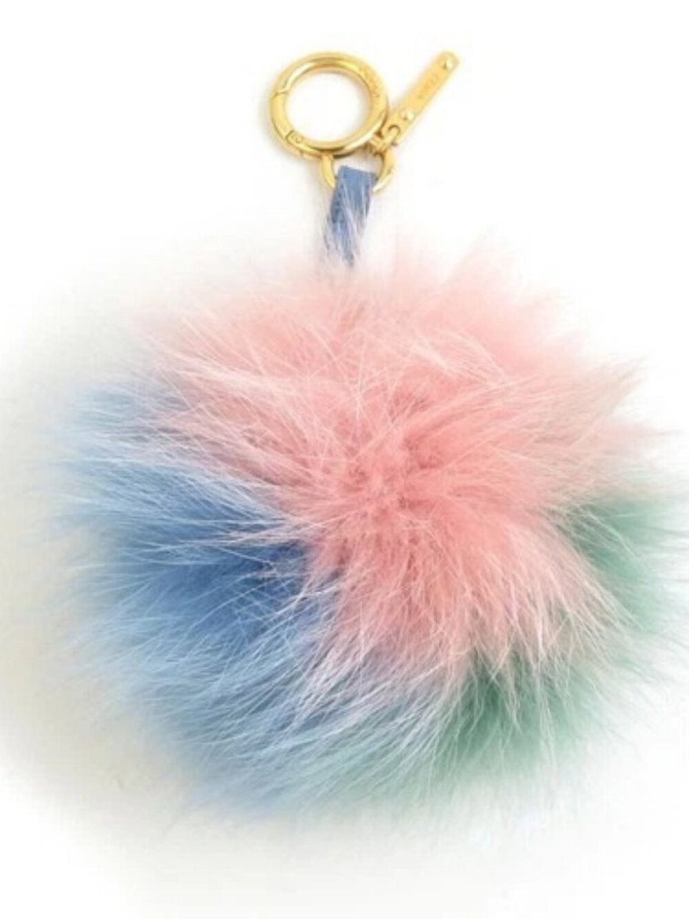 Auth FENDI Charm Multicolor Fur/Metal - h31910a